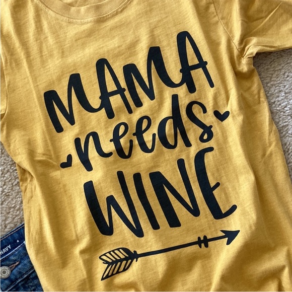 ‘Mama Needs Wine’ Short Sleeve Graphic Tee - Picture 3 of 6